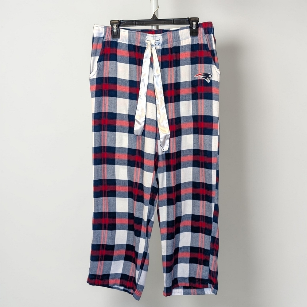 New England Patriots Concepts Sport Women's L Piedmont Flannel Pants Navy Red